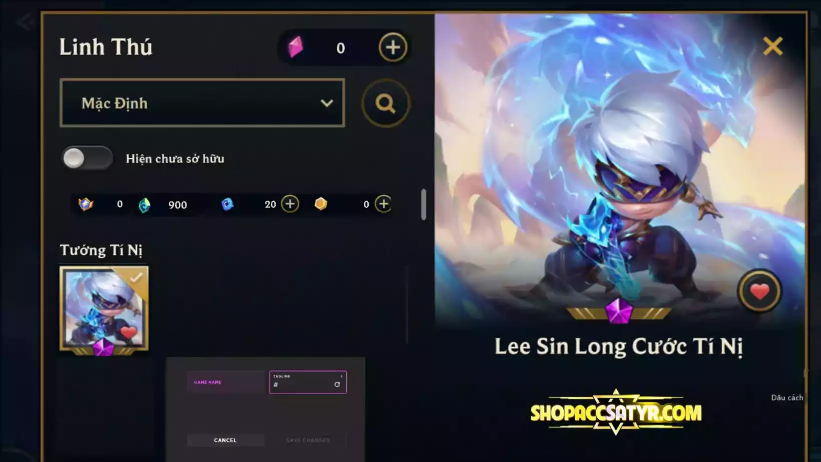 LEE SIN LONG CƯỚC TÍ NỊ CLONE